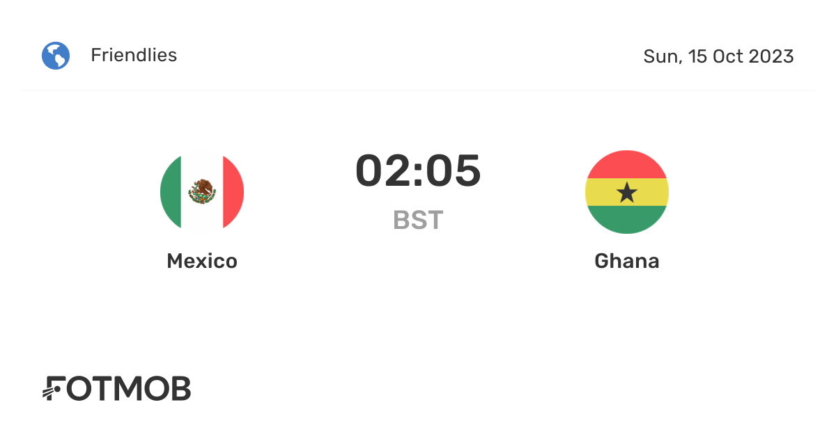 Mexico vs Ghana live score, predicted lineups and H2H stats