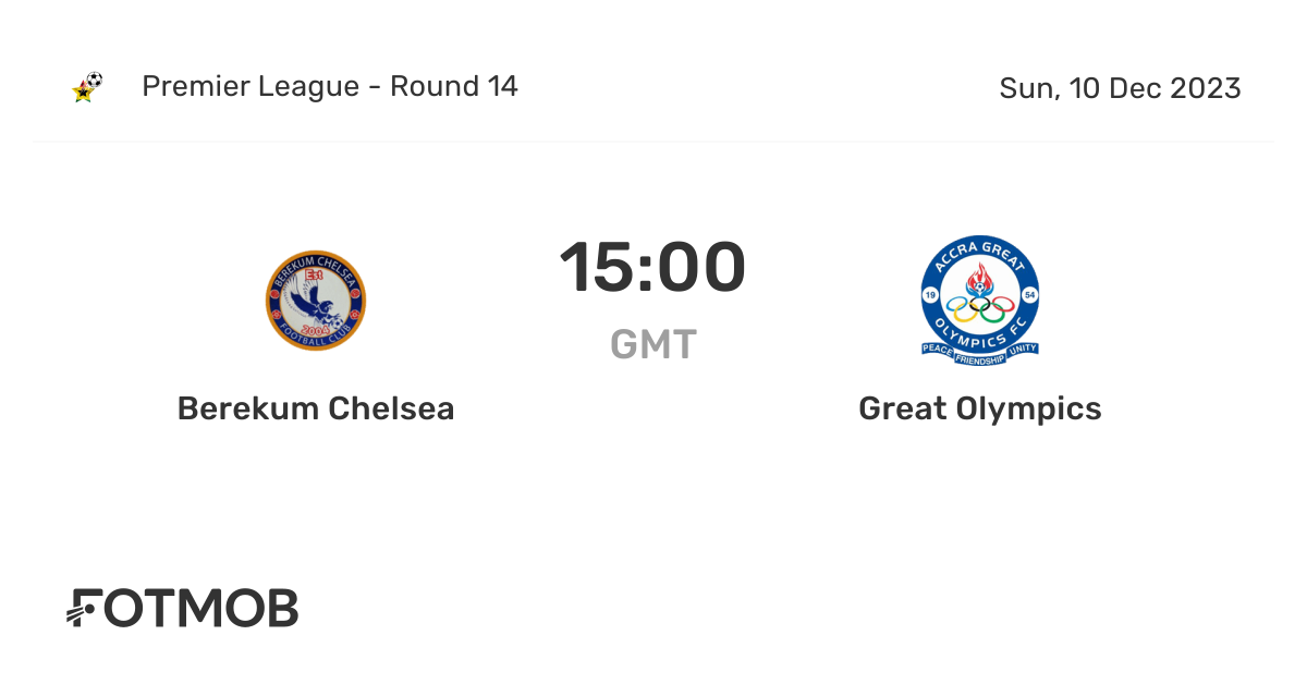 Berekum Chelsea vs Great Olympics live score, predicted lineups and