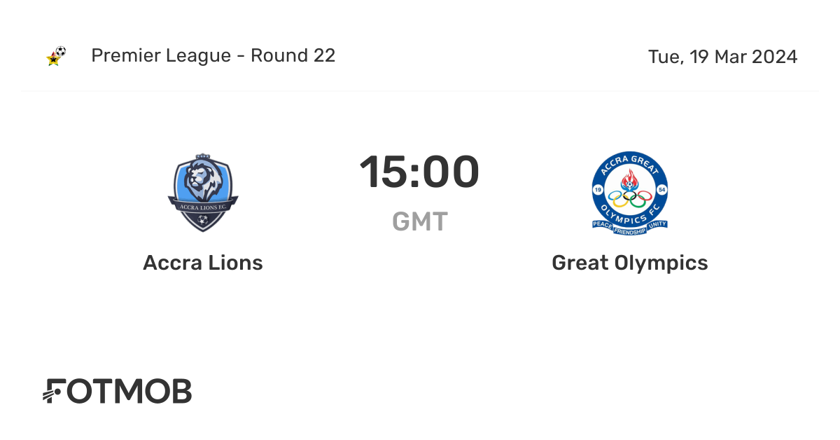 Accra Lions vs Great Olympics live score, predicted lineups and H2H stats