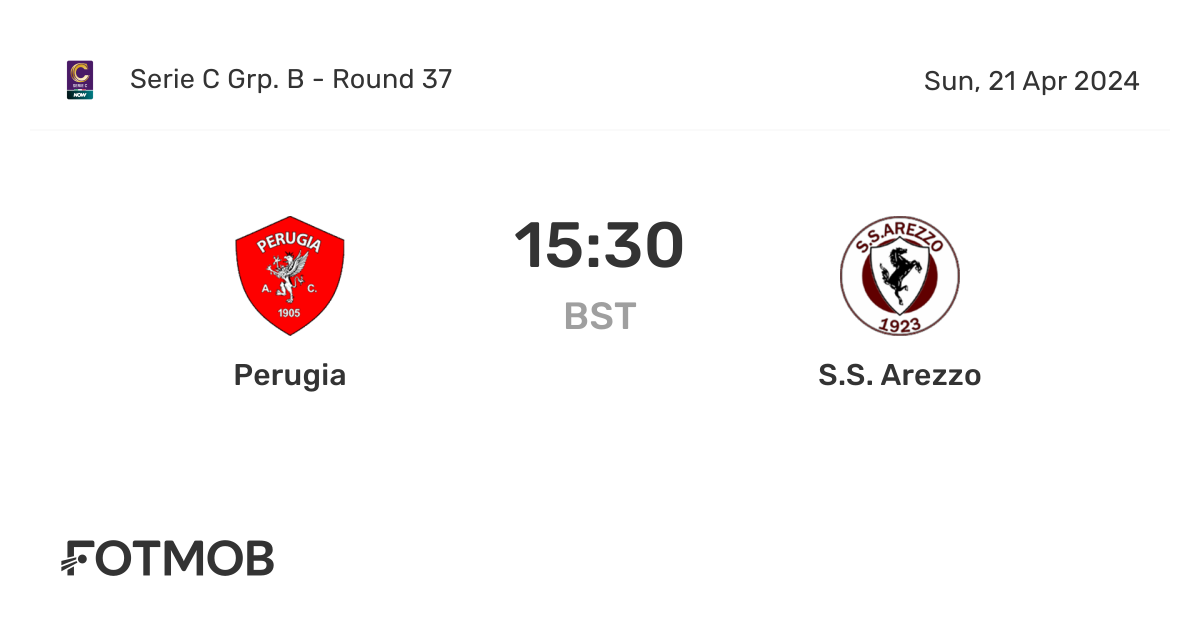 Perugia vs S.S. Arezzo live score predicted lineups and H2H stats