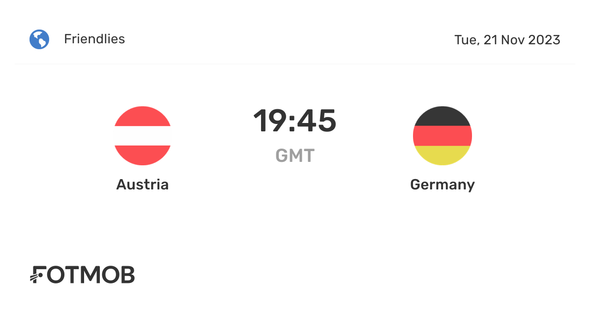 Austria vs Germany live score, predicted lineups and H2H stats.