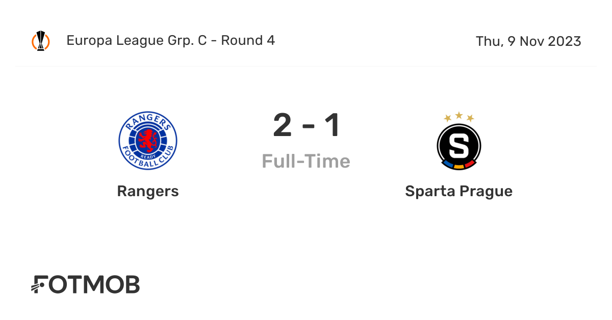 Rangers vs Sparta Prague LIVE Score Updates (2-1)