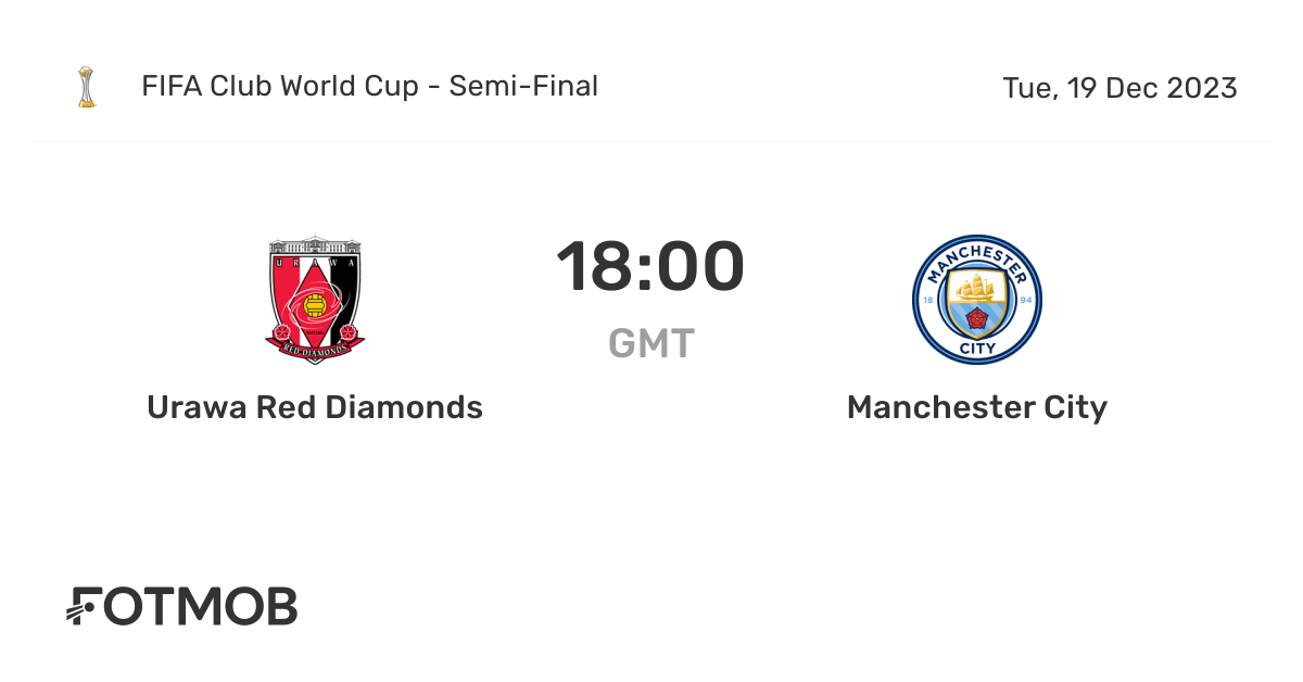 Man City to play Urawa Red Diamonds in Club World Cup semi-finals