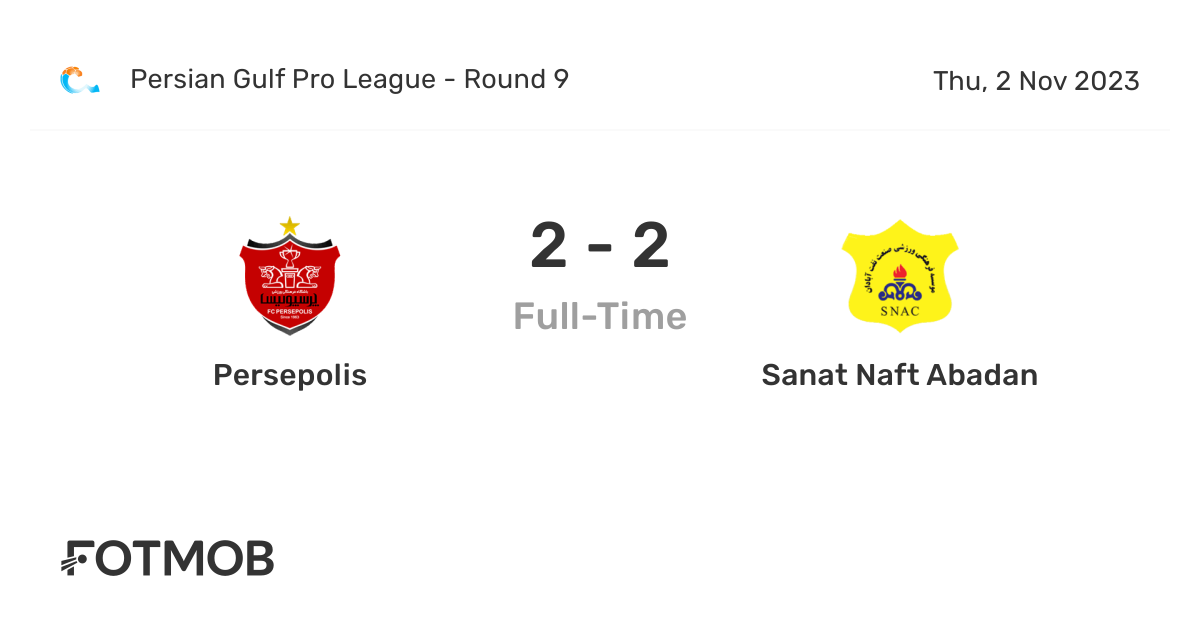 Persepolis vs Sanat Naft Live Stream & Results 2/11/2023 14:30 Football