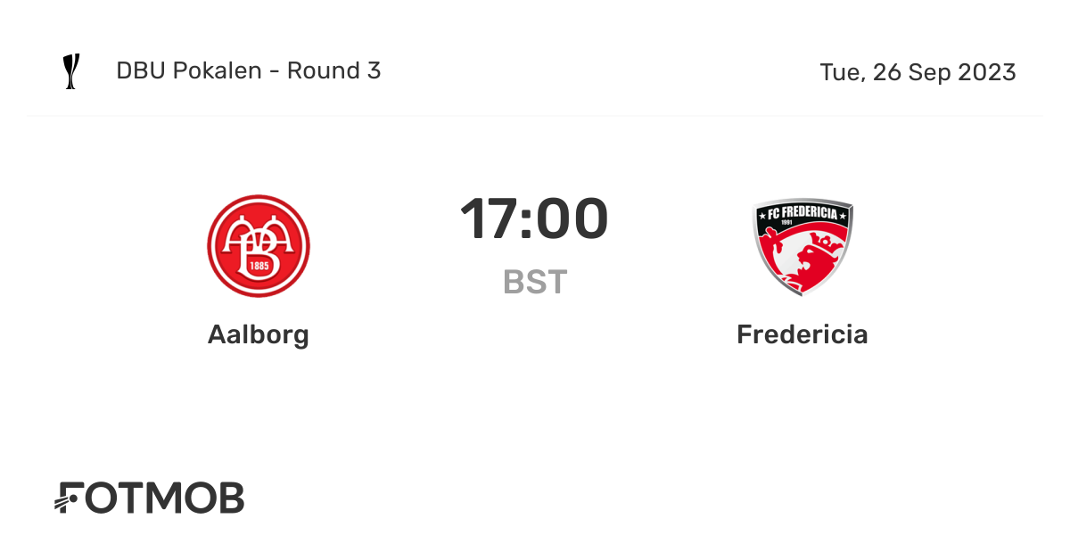 Aalborg Bk Vs Fredericia Live Score Predicted Lineups And H2h Stats 