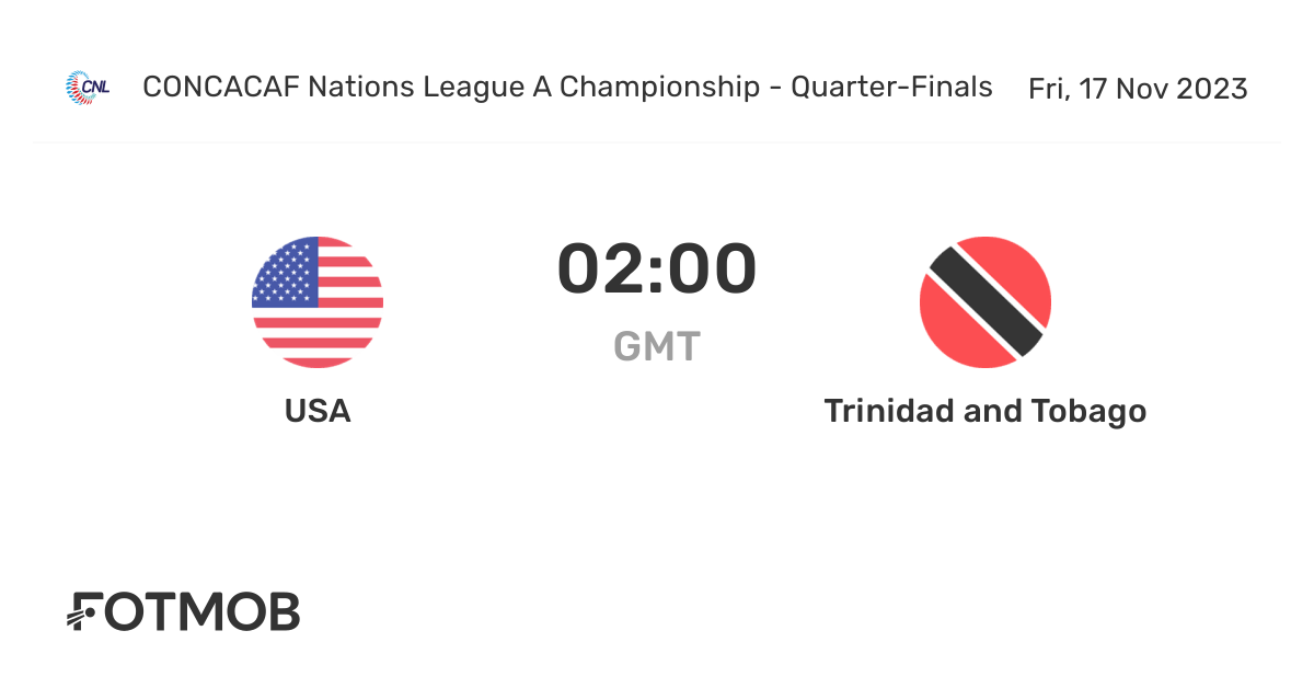 USA vs Trinidad and Tobago live score, predicted lineups and H2H stats.