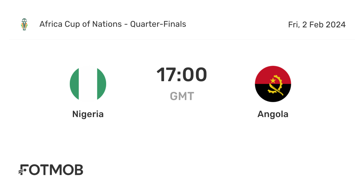 Nigeria vs Angola live score, predicted lineups and H2H stats