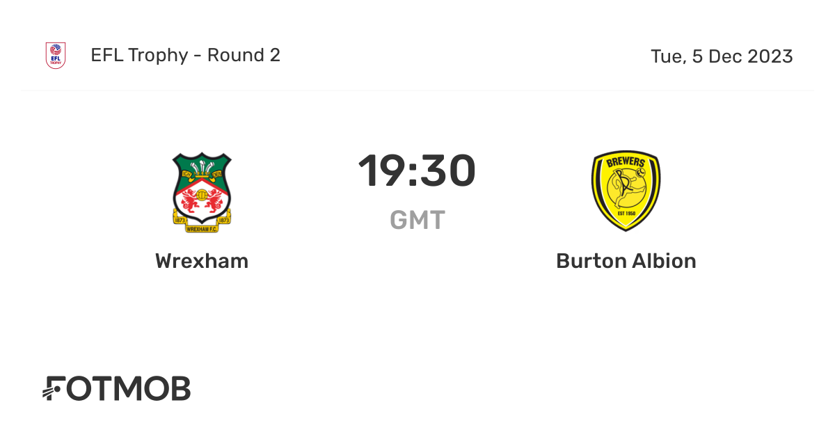 Wrexham vs Burton Albion live score predicted lineups and H2H stats