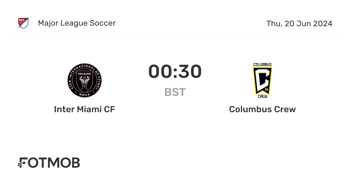 Inter Miami CF vs Columbus Crew live score, predicted lineups and H2H