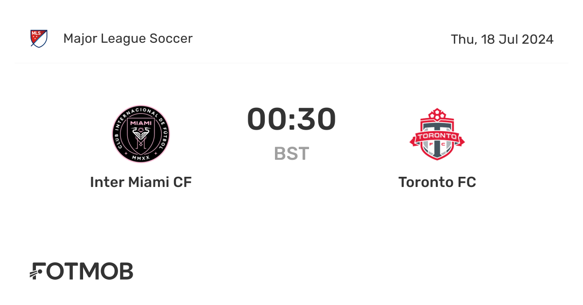 Inter Miami CF vs Toronto FC live score, predicted lineups and H2H stats