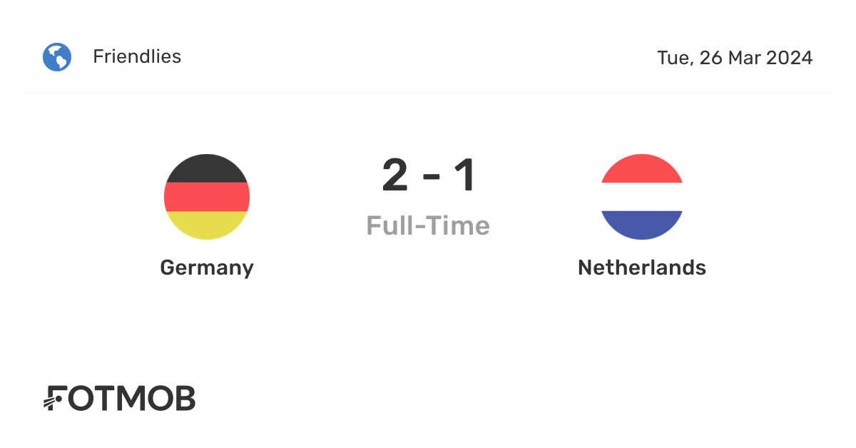 Germany vs Netherlands live score, predicted lineups and H2H stats