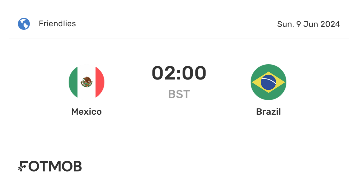 Mexico vs Brazil live score, predicted lineups and H2H stats