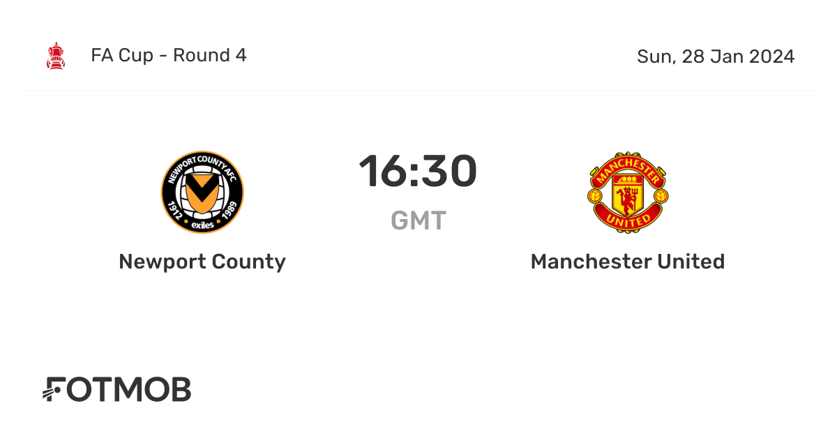 Newport County vs Manchester United live score, predicted lineups and