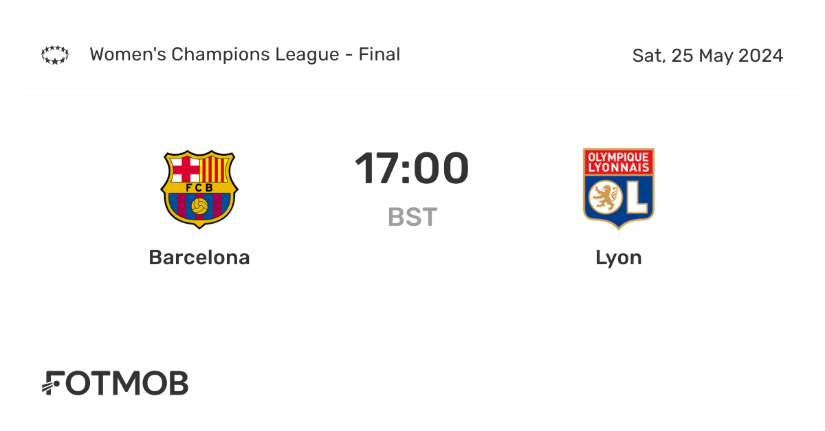 Barcelona vs Lyon live score, predicted lineups and H2H stats