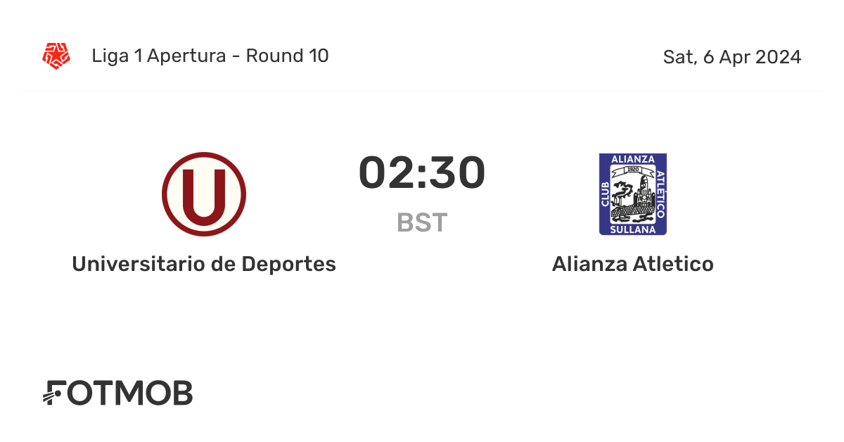 Universitario de Deportes vs Alianza Atletico live score, predicted