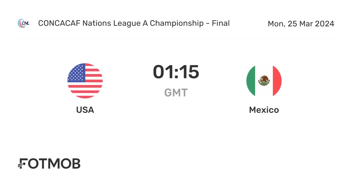 USA vs Mexico live score, predicted lineups and H2H stats