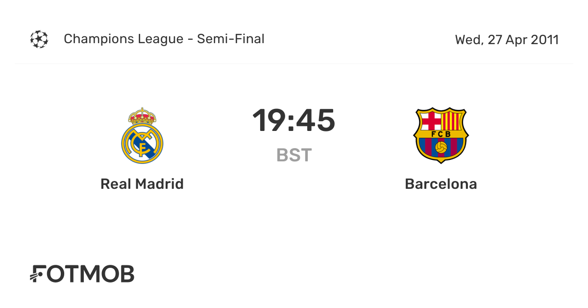 Real Madrid vs Barcelona live score, predicted lineups and H2H stats.